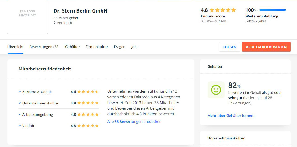 Personaldienstleistungen Dr. Stern Berlin GmbH - Kununu Bewertungen